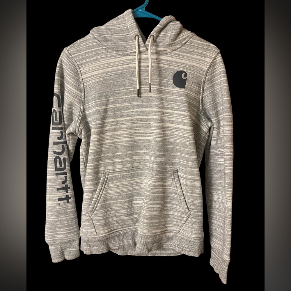 Carhartt Woman’s Hoodie-White/Gray - Picture 1 of 2